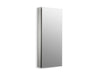 KOHLER K-2938-PG Catalan 15" W x 36-1/8" H aluminum single-door medicine cabinet with 170 degree hinge, satin anodized...