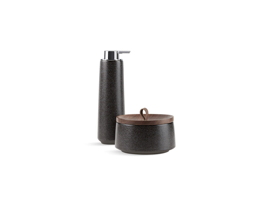 KOHLER K-29591-TB2 Bente Two-piece countertop accessory set, Ebony Pearl, shagreen ebony pearl