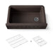 KOHLER K-29825 Cairn 34" undermount single-bowl farmhouse kitchen sink with faceted design, matte brown - view 5