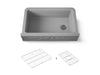 KOHLER K-29825 Cairn 34" undermount single-bowl farmhouse kitchen sink with faceted design, matte grey