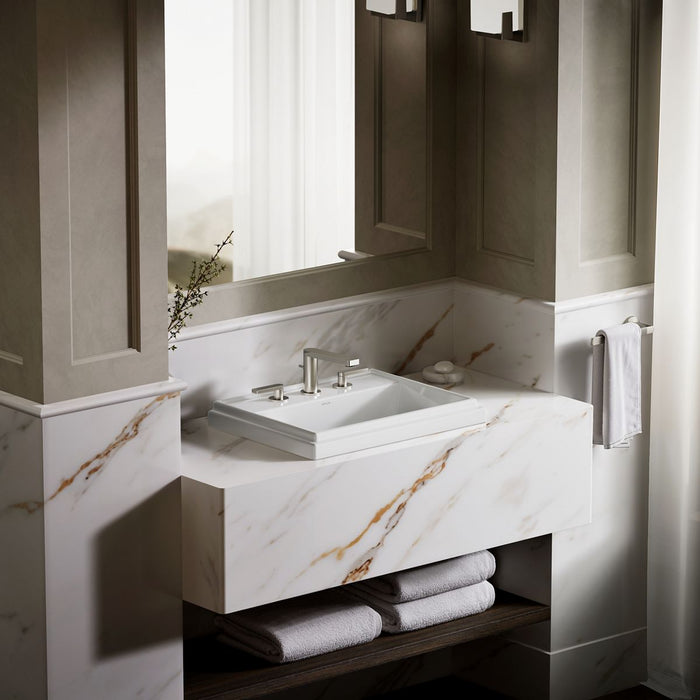 KOHLER K-2991-8 Tresham 21-3/4" rectangular drop-in bathroom sink, white - view 4