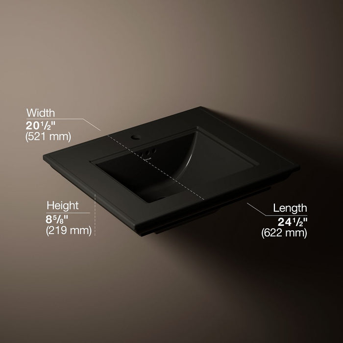 KOHLER K-29999-1 Memoirs 25" pedestal/console table bathroom sink, black black - view 3