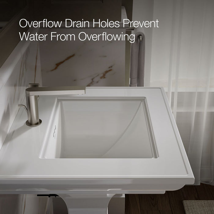 KOHLER K-29999-1 Memoirs 25" pedestal/console table bathroom sink, white - view 4