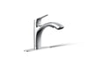 KOHLER K-30468 Rival Pull-out kitchen sink faucet with two-function sprayhead, polished chrome
