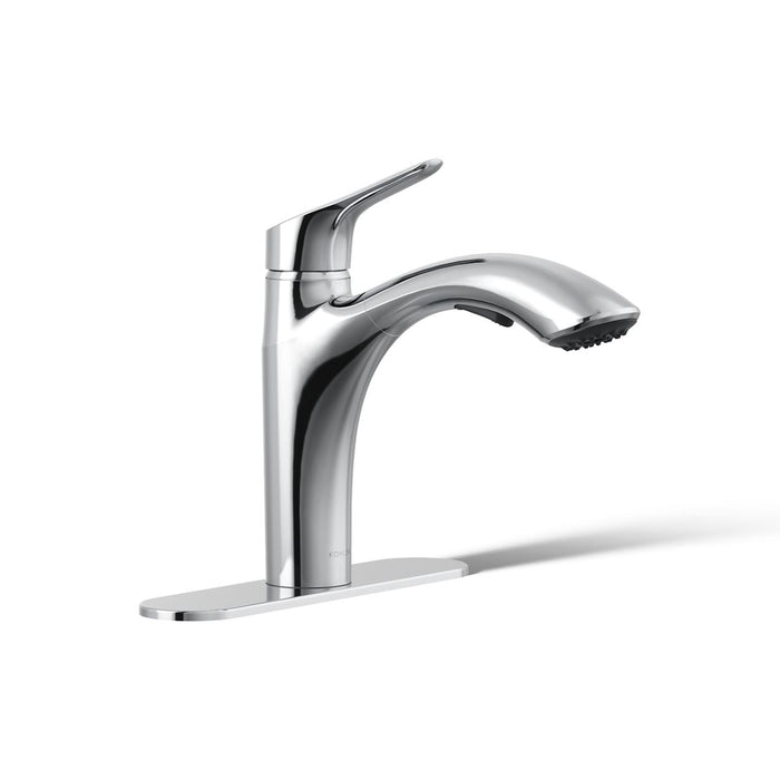 KOHLER K-30468 Rival Pull-out kitchen sink faucet with two-function sprayhead, polished chrome - view 3