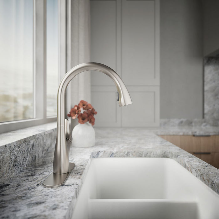 KOHLER K-30469 Rival Pull-down kitchen sink faucet with two-function sprayhead