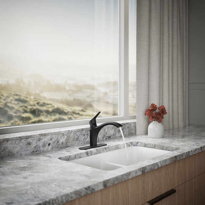 KOHLER K-30470 Rival Single-handle kitchen sink faucet, matte black - view 3