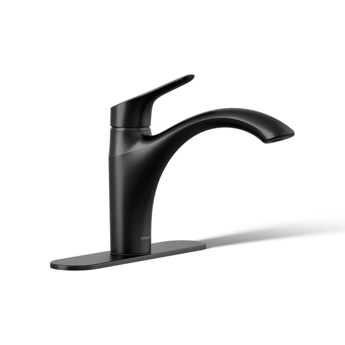 KOHLER K-30470 Rival Single-handle kitchen sink faucet, matte black - view 4