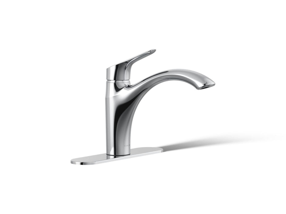 KOHLER K-30470 Rival Single-handle kitchen sink faucet, polished chrome
