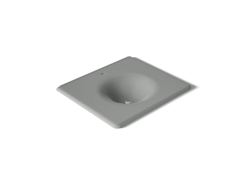 KOHLER K-3048-1 Iron/Impressions 25" Enameled cast iron vanity top with integrated round sink, basalt