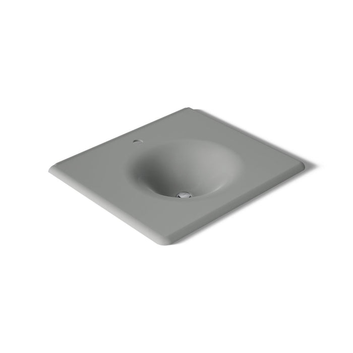 KOHLER K-3048-1 Iron/Impressions 25" Enameled cast iron vanity top with integrated round sink, basalt - view 3