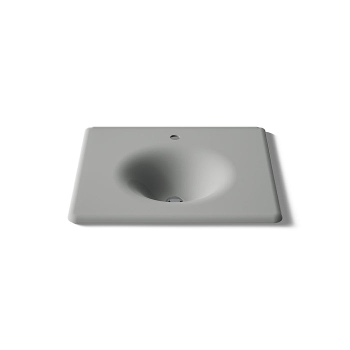KOHLER K-3048-1 Iron/Impressions 25" Enameled cast iron vanity top with integrated round sink, basalt - view 5