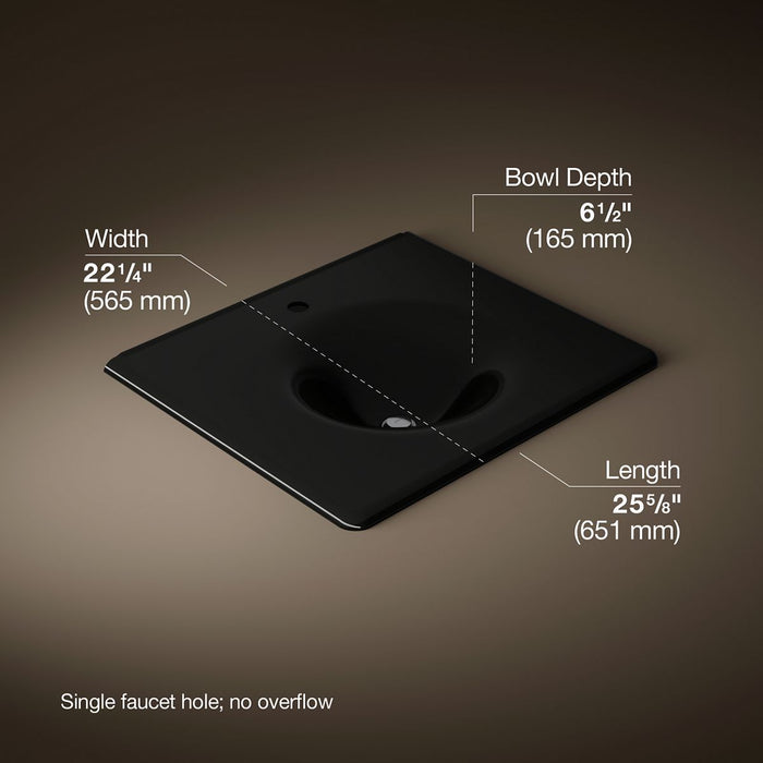 KOHLER K-3048-1 Iron/Impressions 25" Enameled cast iron vanity top with integrated round sink