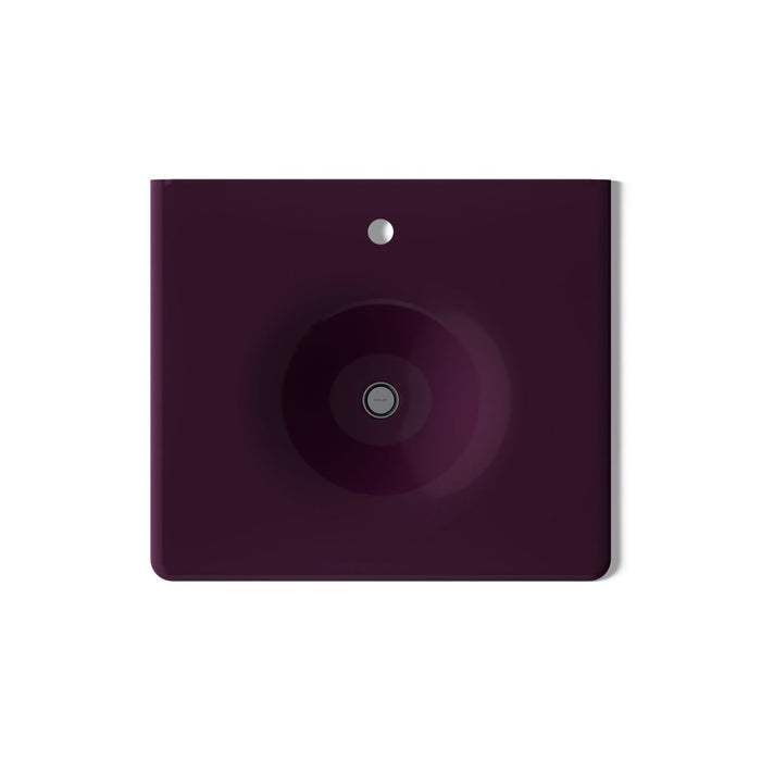 KOHLER K-3048-1 Iron/Impressions 25" Enameled cast iron vanity top with integrated round sink, black plum - view 2