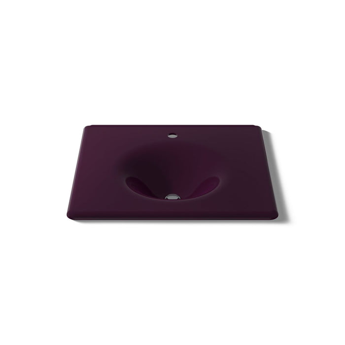 KOHLER K-3048-1 Iron/Impressions 25" Enameled cast iron vanity top with integrated round sink, black plum - view 5
