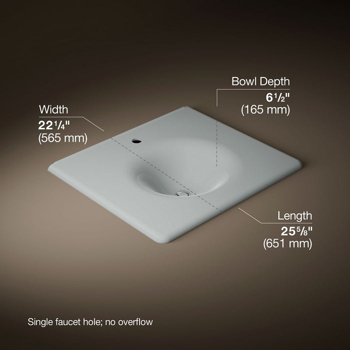 KOHLER K-3048-1 Iron/Impressions 25" Enameled cast iron vanity top with integrated round sink