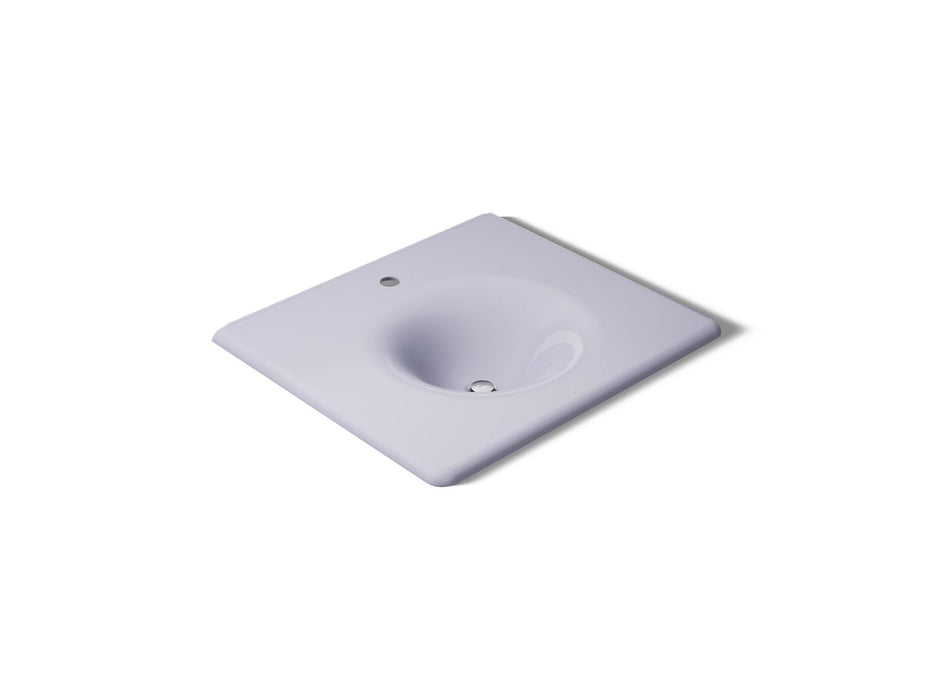 KOHLER K-3048-1 Iron/Impressions 25" Enameled cast iron vanity top with integrated round sink, lavender grey