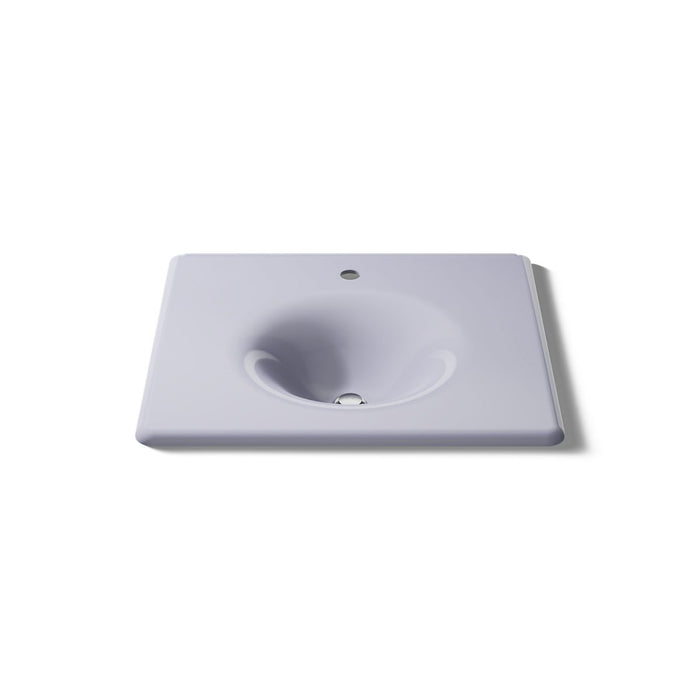 KOHLER K-3048-1 Iron/Impressions 25" Enameled cast iron vanity top with integrated round sink, lavender grey - view 4