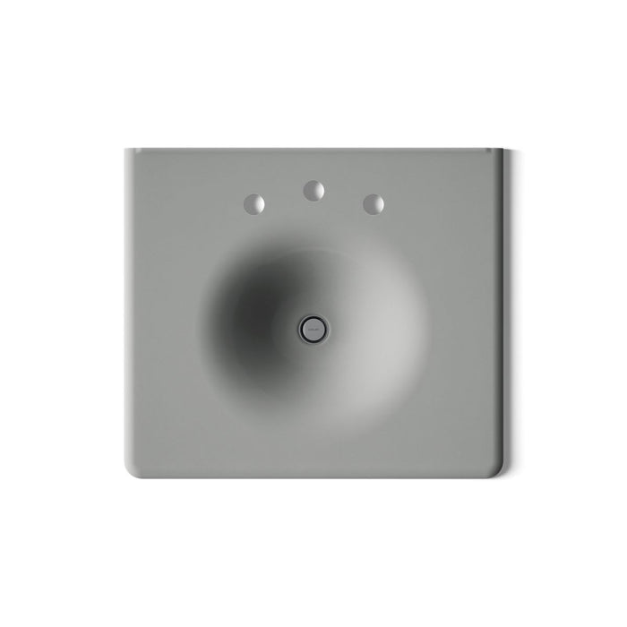 KOHLER K-3048-8 Iron/Impressions 25" Enameled cast iron vanity top with integrated round sink, basalt - view 2