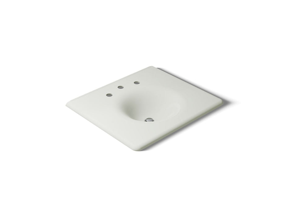 KOHLER K-3048-8 Iron/Impressions 25" Enameled cast iron vanity top with integrated round sink, dune