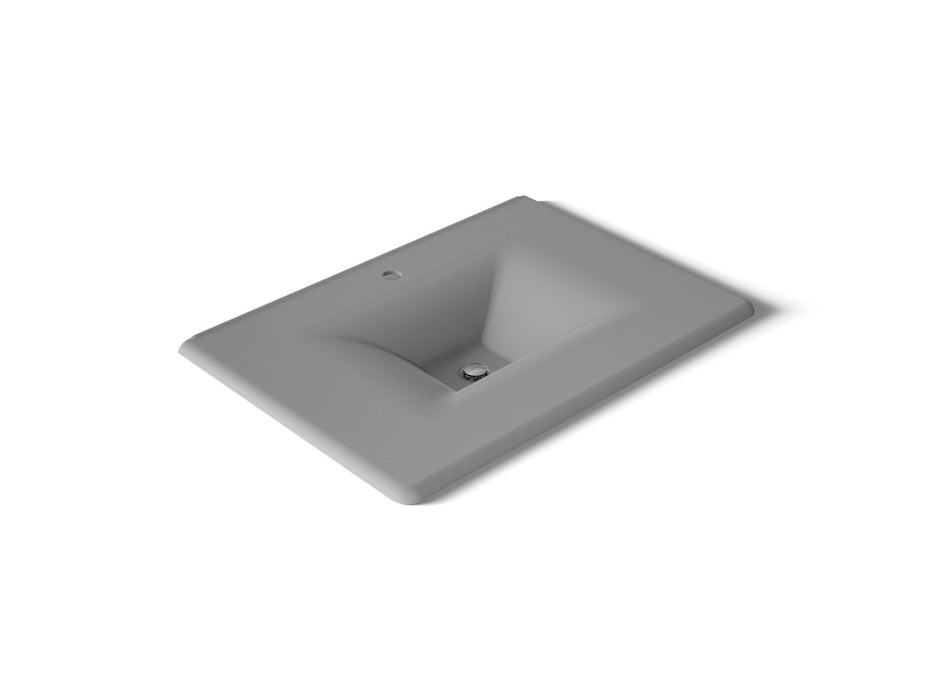 KOHLER K-3049-1 Iron/Impressions 31" Enameled cast iron vanity top with integrated rectangular sink, basalt