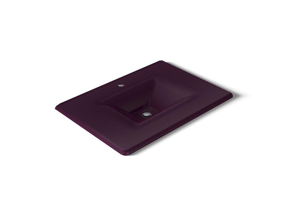 KOHLER K-3049-1 Iron/Impressions 31" Enameled cast iron vanity top with integrated rectangular sink, black plum