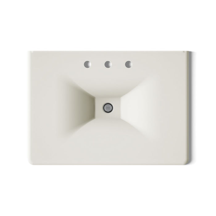 KOHLER K-3049-8 Iron/Impressions 31" Enameled cast iron vanity top with integrated rectangular sink