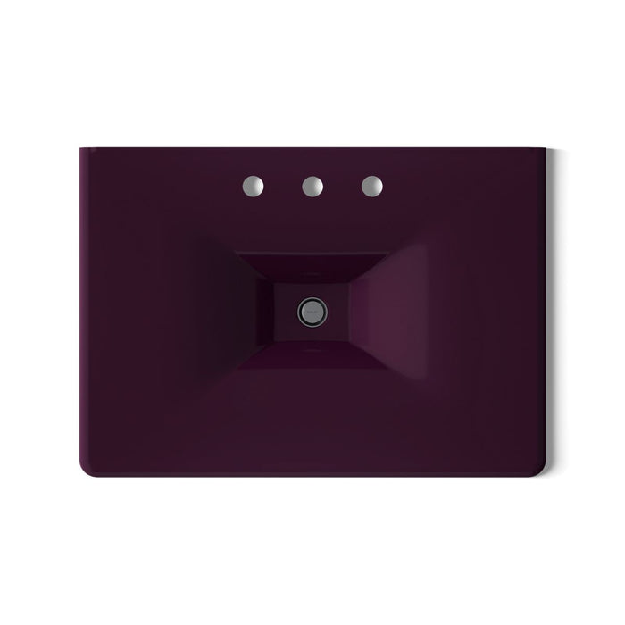 KOHLER K-3049-8 Iron/Impressions 31" Enameled cast iron vanity top with integrated rectangular sink, black plum - view 2
