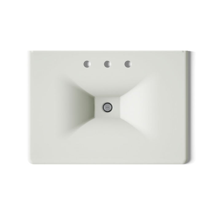 KOHLER K-3049-8 Iron/Impressions 31" Enameled cast iron vanity top with integrated rectangular sink, dune - view 2