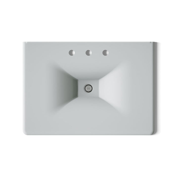 KOHLER K-3049-8 Iron/Impressions 31" Enameled cast iron vanity top with integrated rectangular sink