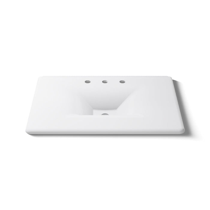 KOHLER K-3049-8 Iron/Impressions 31" Enameled cast iron vanity top with integrated rectangular sink