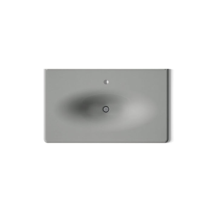 KOHLER K-3051-1 Iron/Impressions 37" Enameled cast iron vanity top with integrated oval sink, basalt - view 2