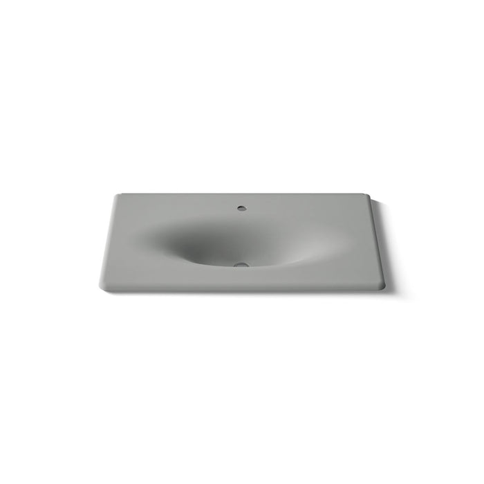 KOHLER K-3051-1 Iron/Impressions 37" Enameled cast iron vanity top with integrated oval sink, basalt - view 5