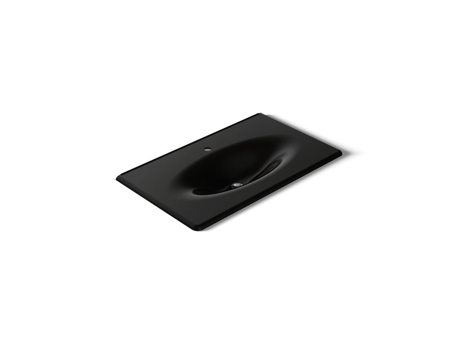KOHLER K-3051-1 Iron/Impressions 37" Enameled cast iron vanity top with integrated oval sink