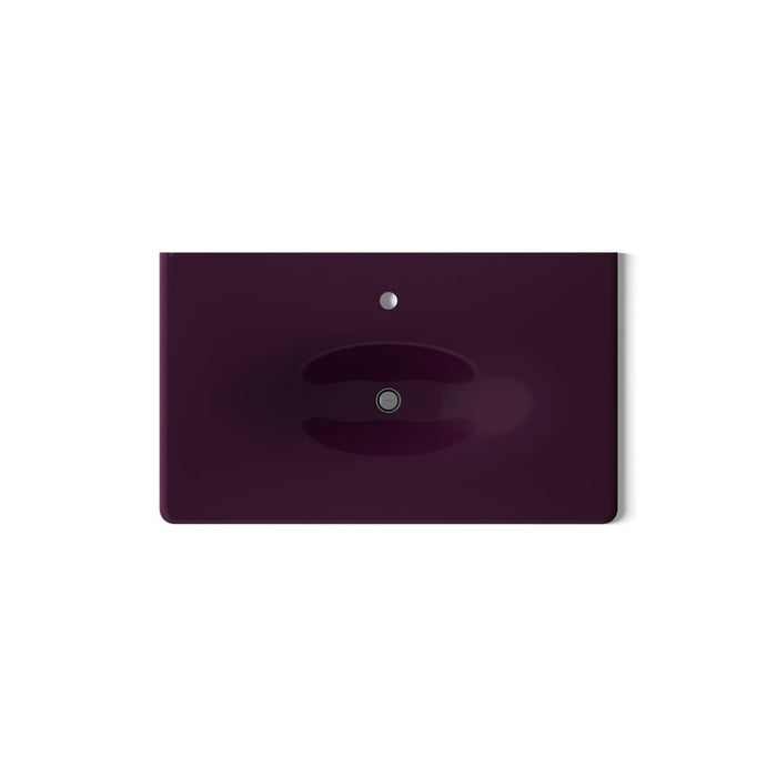 KOHLER K-3051-1 Iron/Impressions 37" Enameled cast iron vanity top with integrated oval sink, black plum - view 2