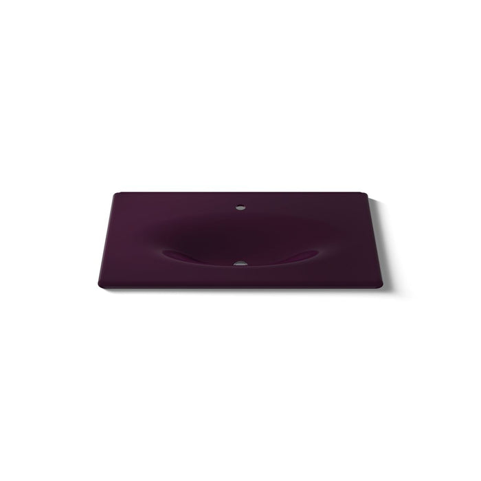 KOHLER K-3051-1 Iron/Impressions 37" Enameled cast iron vanity top with integrated oval sink, black plum - view 5