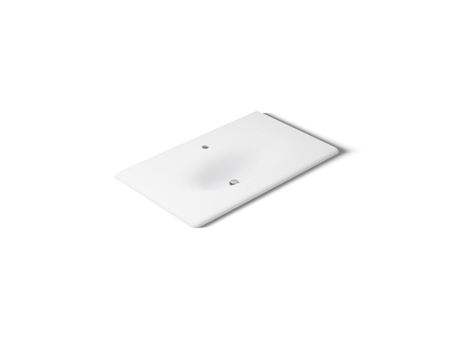 KOHLER K-3051-1 Iron/Impressions 37" Enameled cast iron vanity top with integrated oval sink