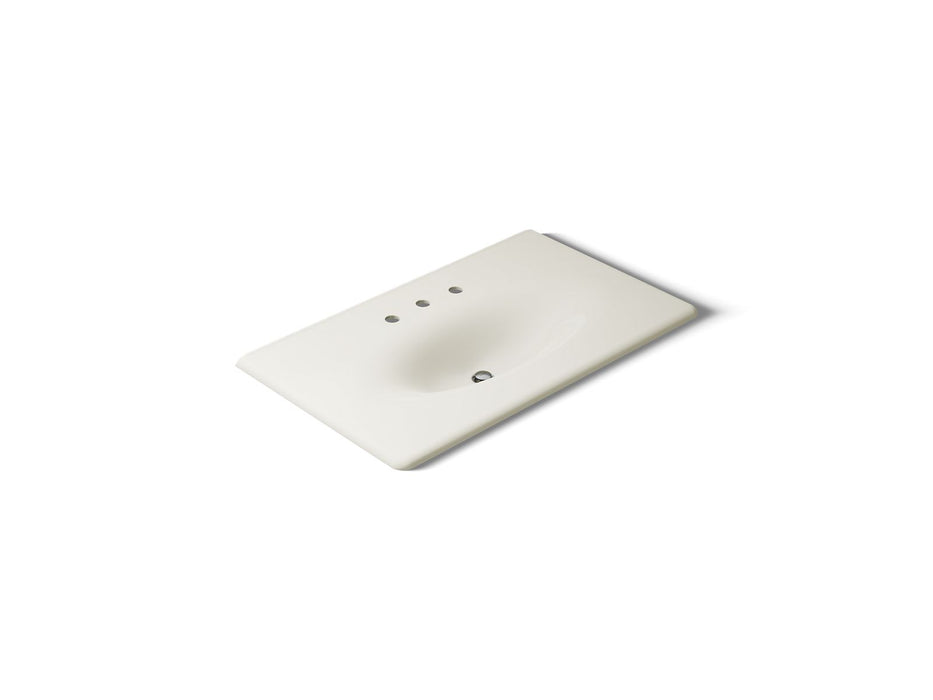 KOHLER K-3051-8 Iron/Impressions 37" Enameled cast iron vanity top with integrated oval sink