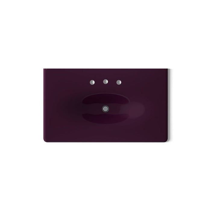 KOHLER K-3051-8 Iron/Impressions 37" Enameled cast iron vanity top with integrated oval sink, black plum - view 2