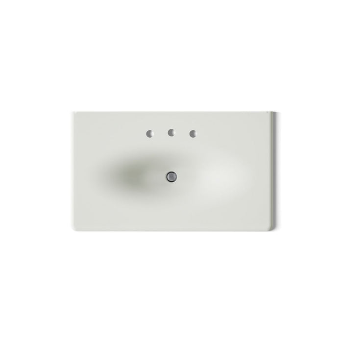KOHLER K-3051-8 Iron/Impressions 37" Enameled cast iron vanity top with integrated oval sink, dune - view 2