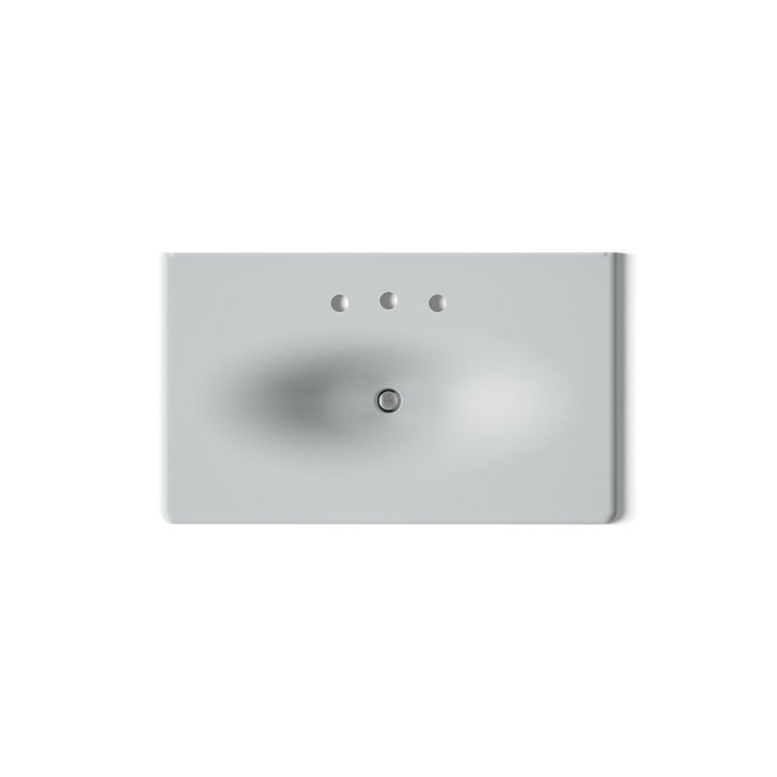 KOHLER K-3051-8 Iron/Impressions 37" Enameled cast iron vanity top with integrated oval sink