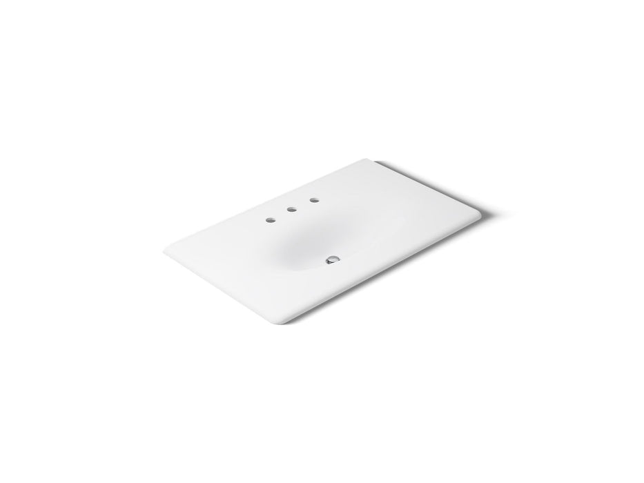 KOHLER K-3051-8 Iron/Impressions 37" Enameled cast iron vanity top with integrated oval sink