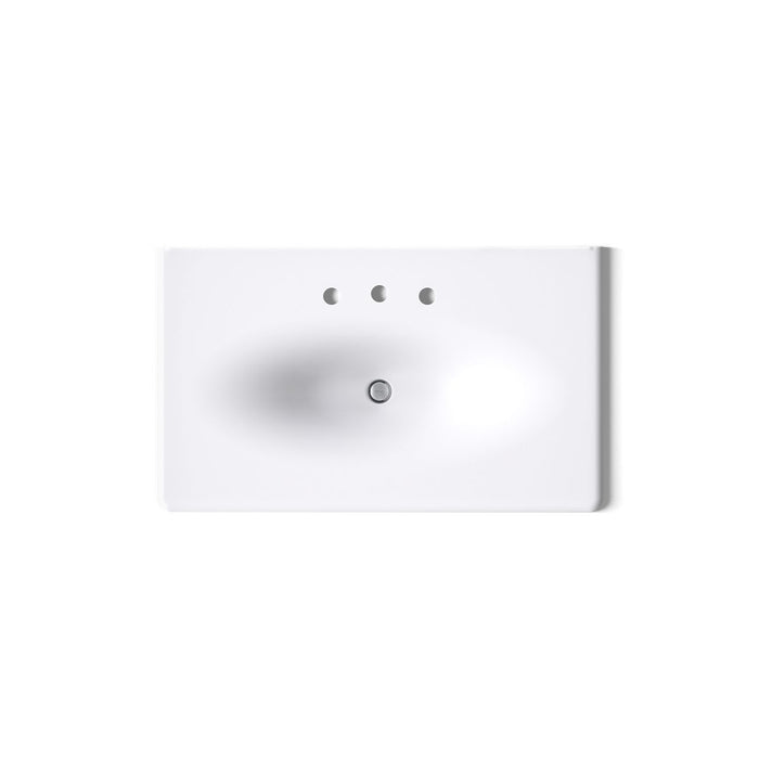 KOHLER K-3051-8 Iron/Impressions 37" Enameled cast iron vanity top with integrated oval sink