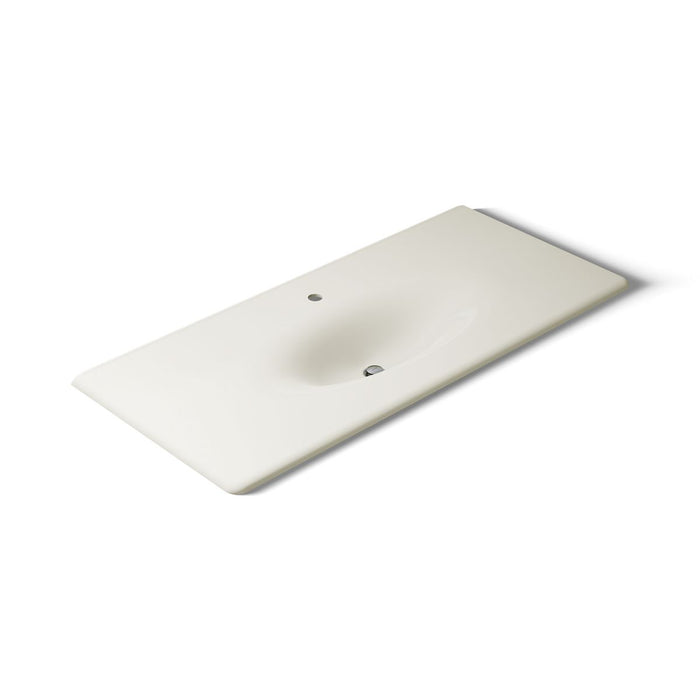 KOHLER K-3053-1 Iron/Impressions 49" Enameled cast iron vanity top with integrated oval sink, biscuit - view 3