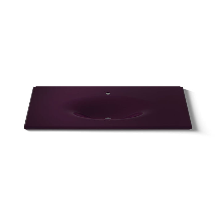 KOHLER K-3053-1 Iron/Impressions 49" Enameled cast iron vanity top with integrated oval sink, black plum - view 5