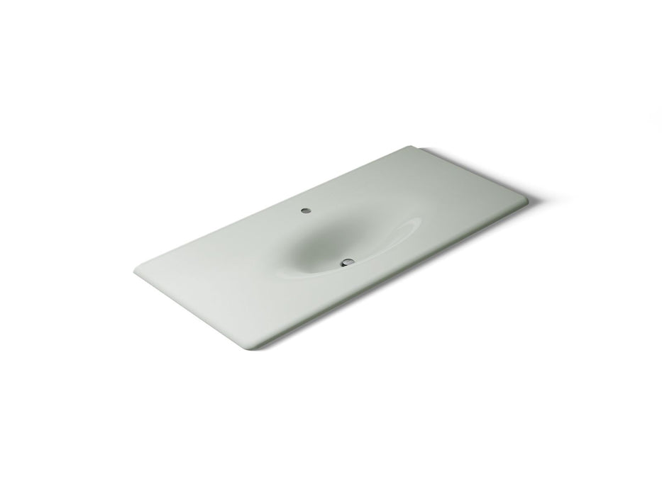 KOHLER K-3053-1 Iron/Impressions 49" Enameled cast iron vanity top with integrated oval sink, sea salt