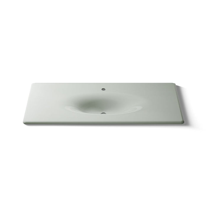 KOHLER K-3053-1 Iron/Impressions 49" Enameled cast iron vanity top with integrated oval sink, sea salt - view 5