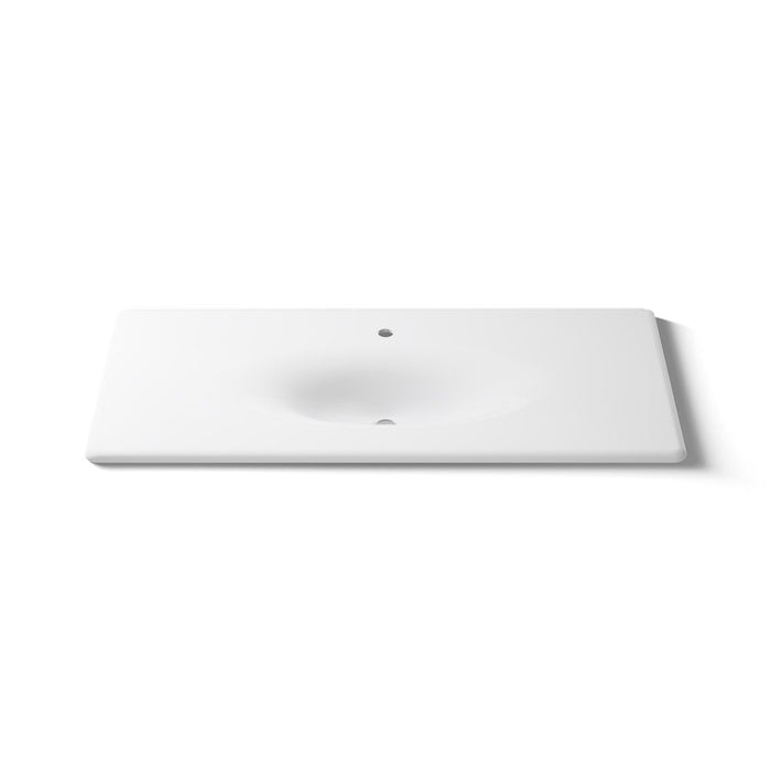 KOHLER K-3053-1 Iron/Impressions 49" Enameled cast iron vanity top with integrated oval sink