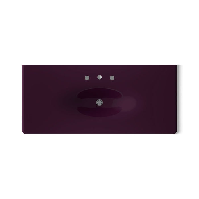 KOHLER K-3053-8 Iron/Impressions 49" Enameled cast iron vanity top with integrated oval sink, black plum - view 2