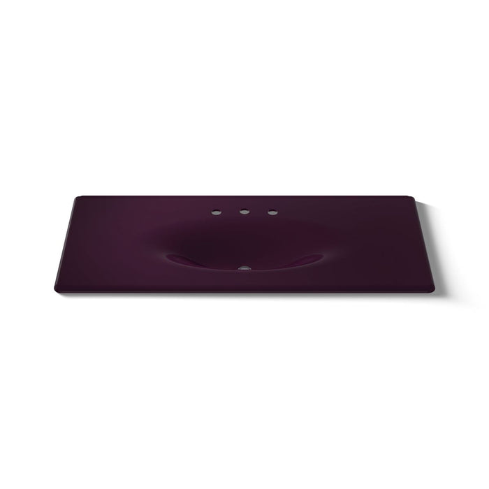 KOHLER K-3053-8 Iron/Impressions 49" Enameled cast iron vanity top with integrated oval sink, black plum - view 5